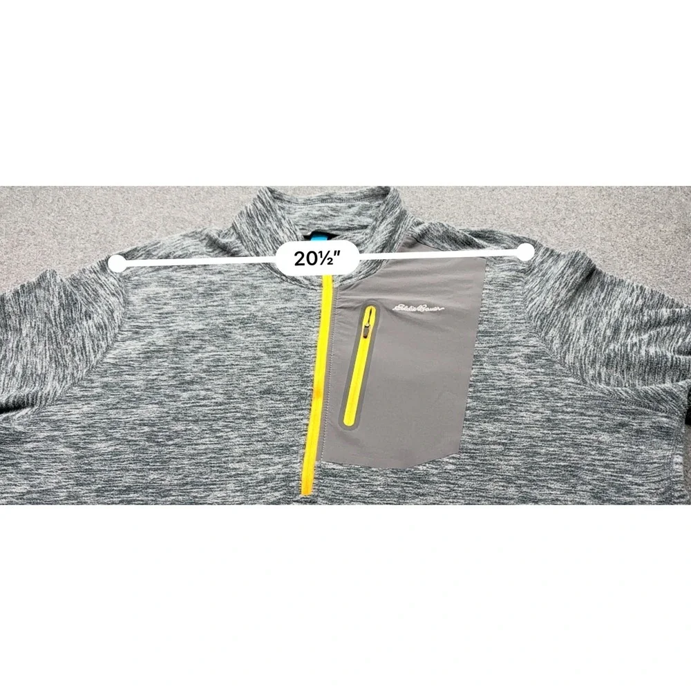 Eddie Bauer First Ascent Mens T2XL 1/4 Zip Fleece Pullover Gray Space Dye‎
